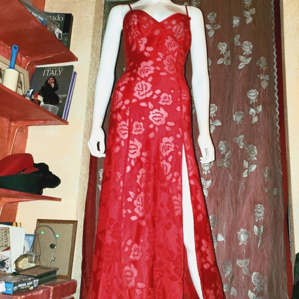 Vintage-❤ Gorgous Red Silky Negligee by VS❤ - Picture 1 of 11